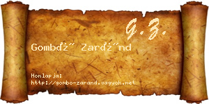 Gombó Zaránd névjegykártya
